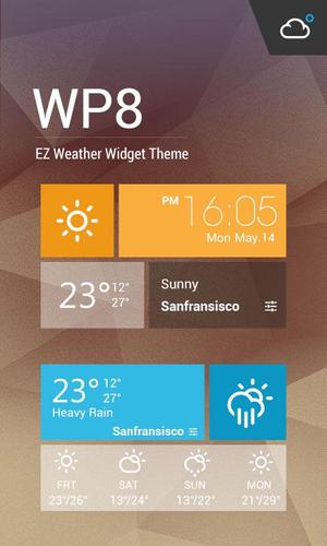 Orange Clock Weather Widget