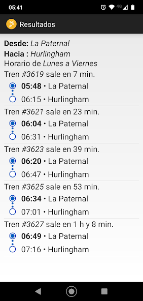 Horarios San Martin