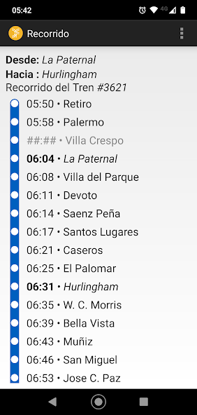 Horarios San Martin