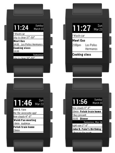 Pebble Agenda Watchface