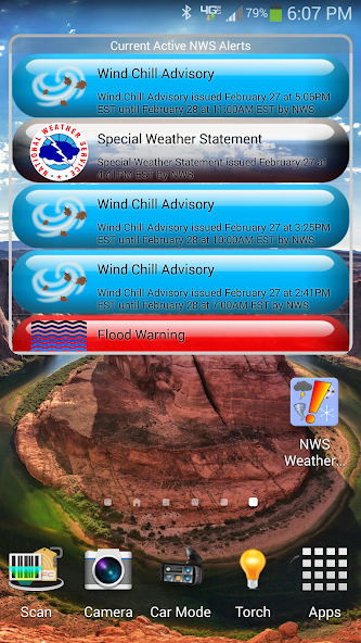 NWS Weather Alerts Widget