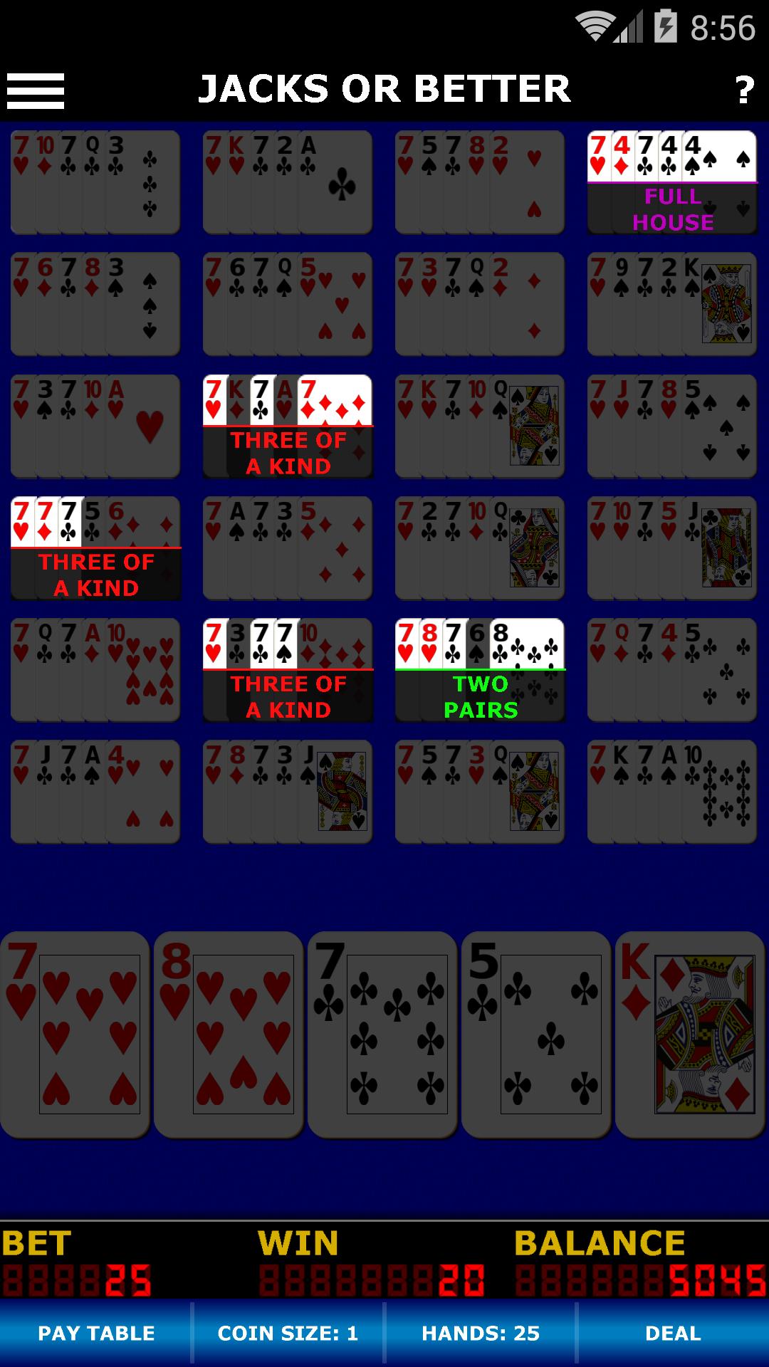 Jumbo Video Poker Free