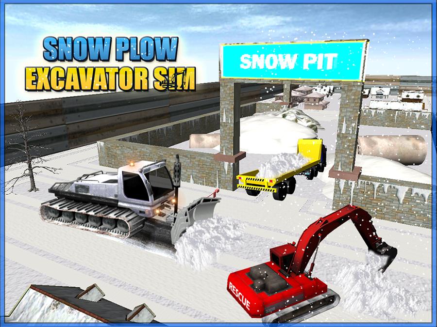 Snow Plow Excavator Sim 3D