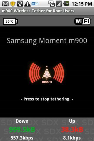 Samsung Moment WiFi Tether