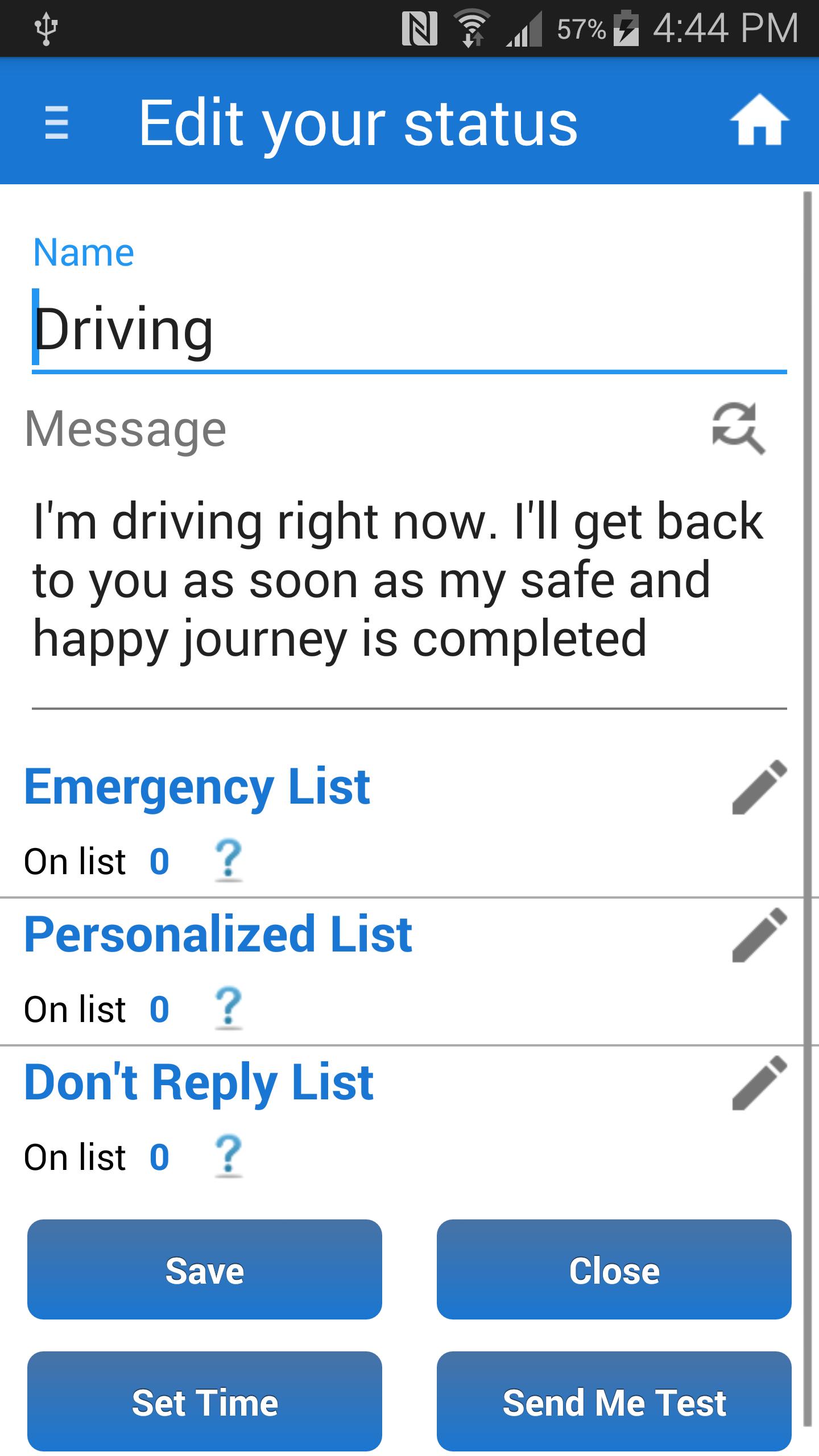 Safe Driving + Auto SMS