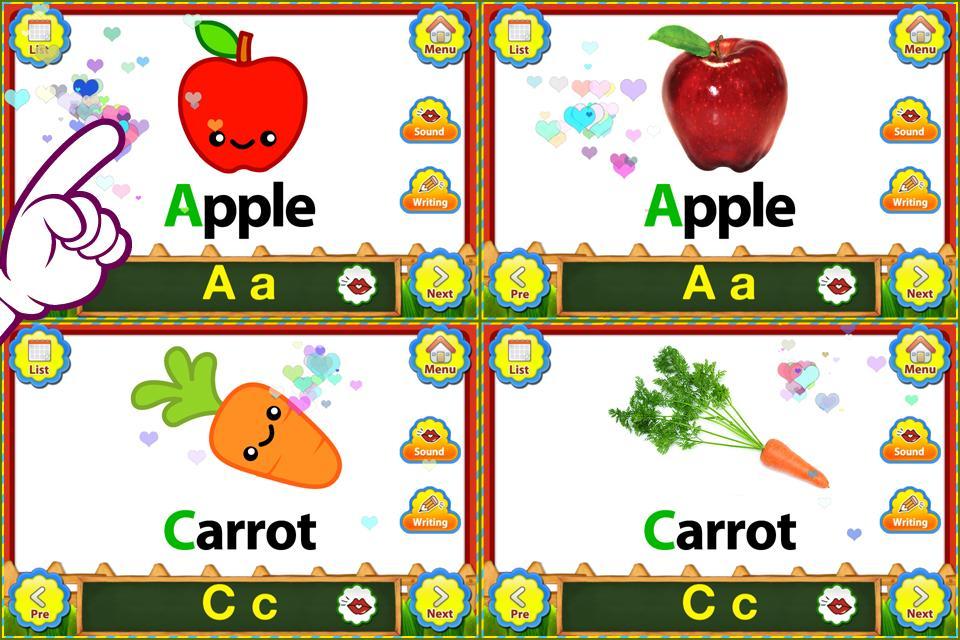 ABC Fruits English Flashcards