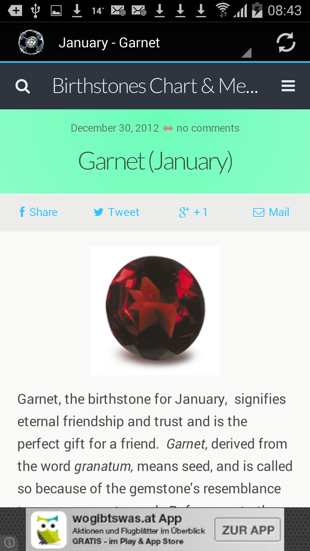 Birthstones Chart and Meanings