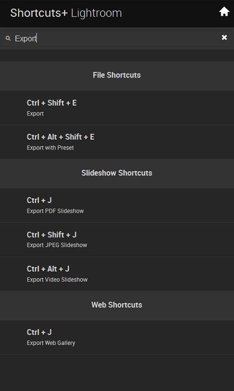 Shortcuts+ Lightroom