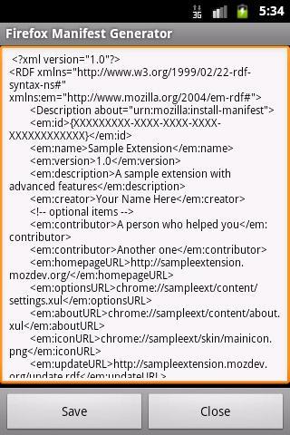 Firefox Manifest Generator