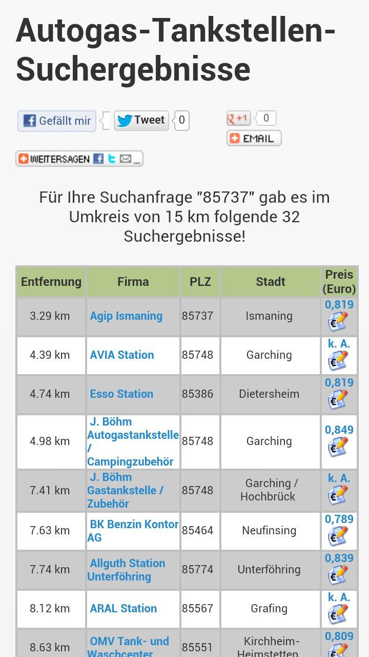 Autogasvergleich.de WebApp LPG