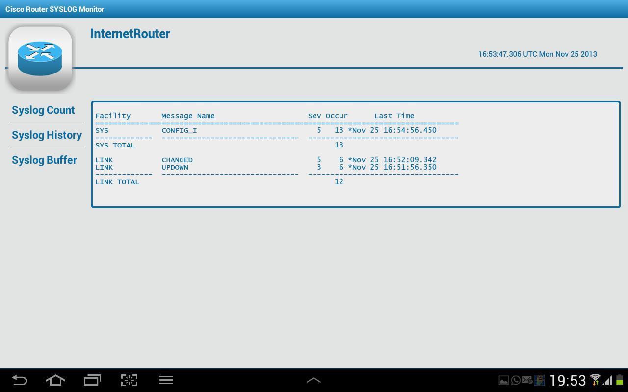 Cisco Router SYSLOG Monitor