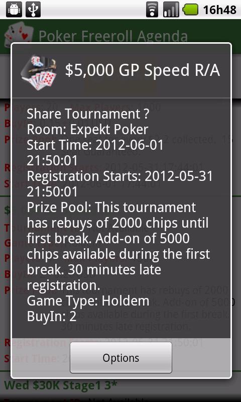 Poker Freeroll Agenda