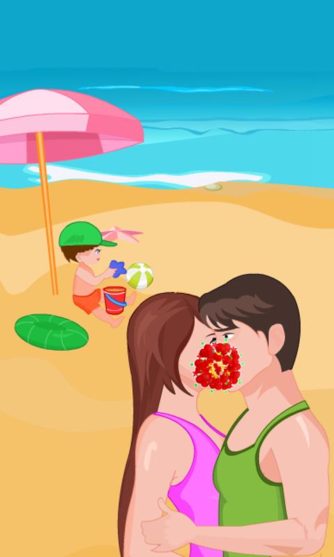 Kissing Game-Beach Couple Fun