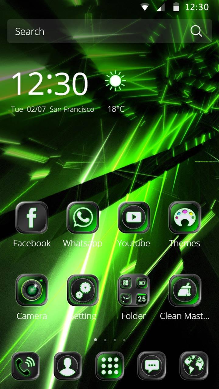 Neon Green Theme Tech Launcher