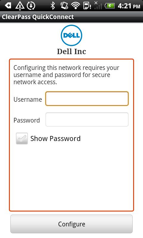 Dell ClearPass QuickConnect