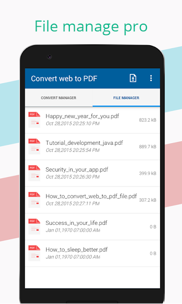 Convert web to PDF