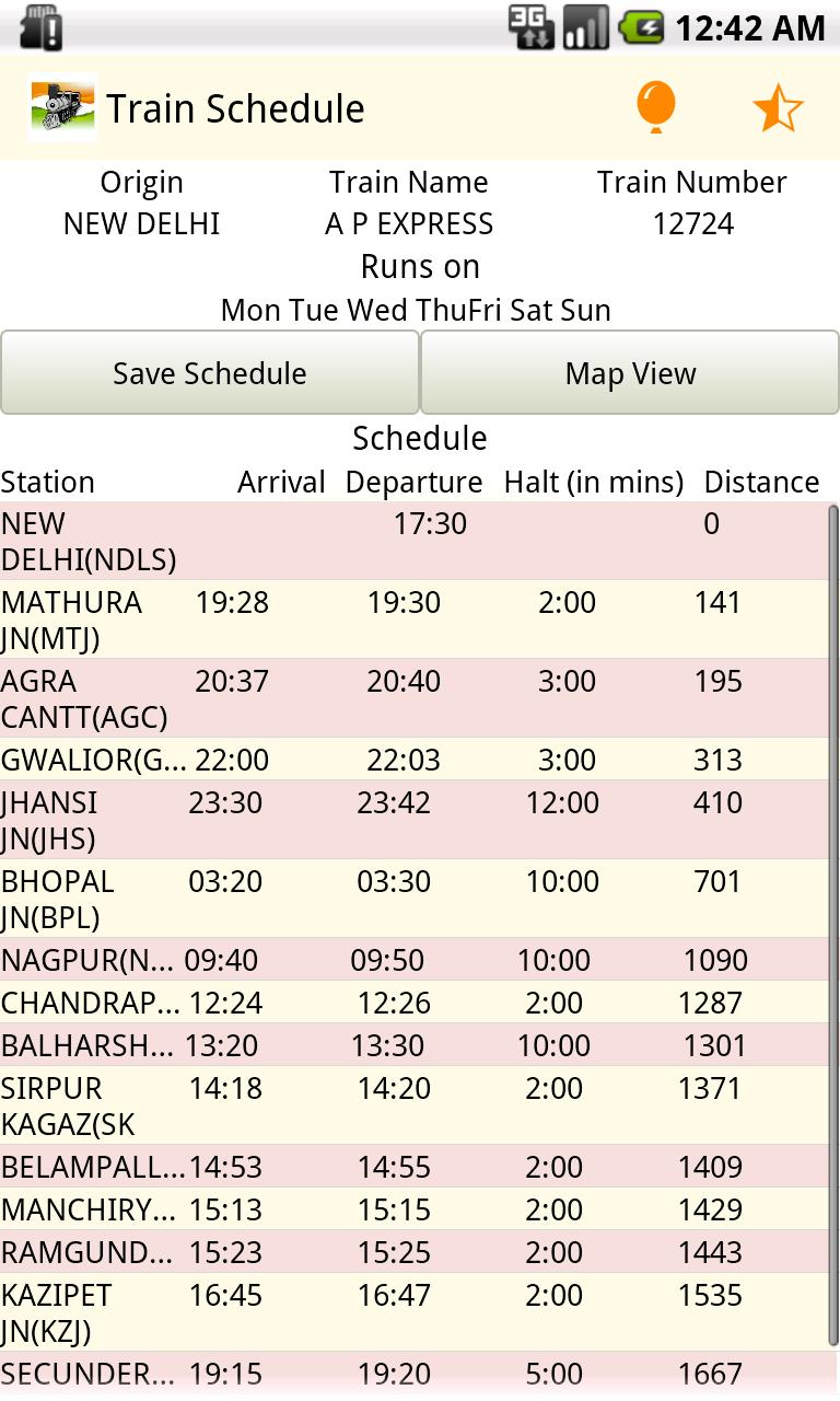 Indian Train Info App - Disha