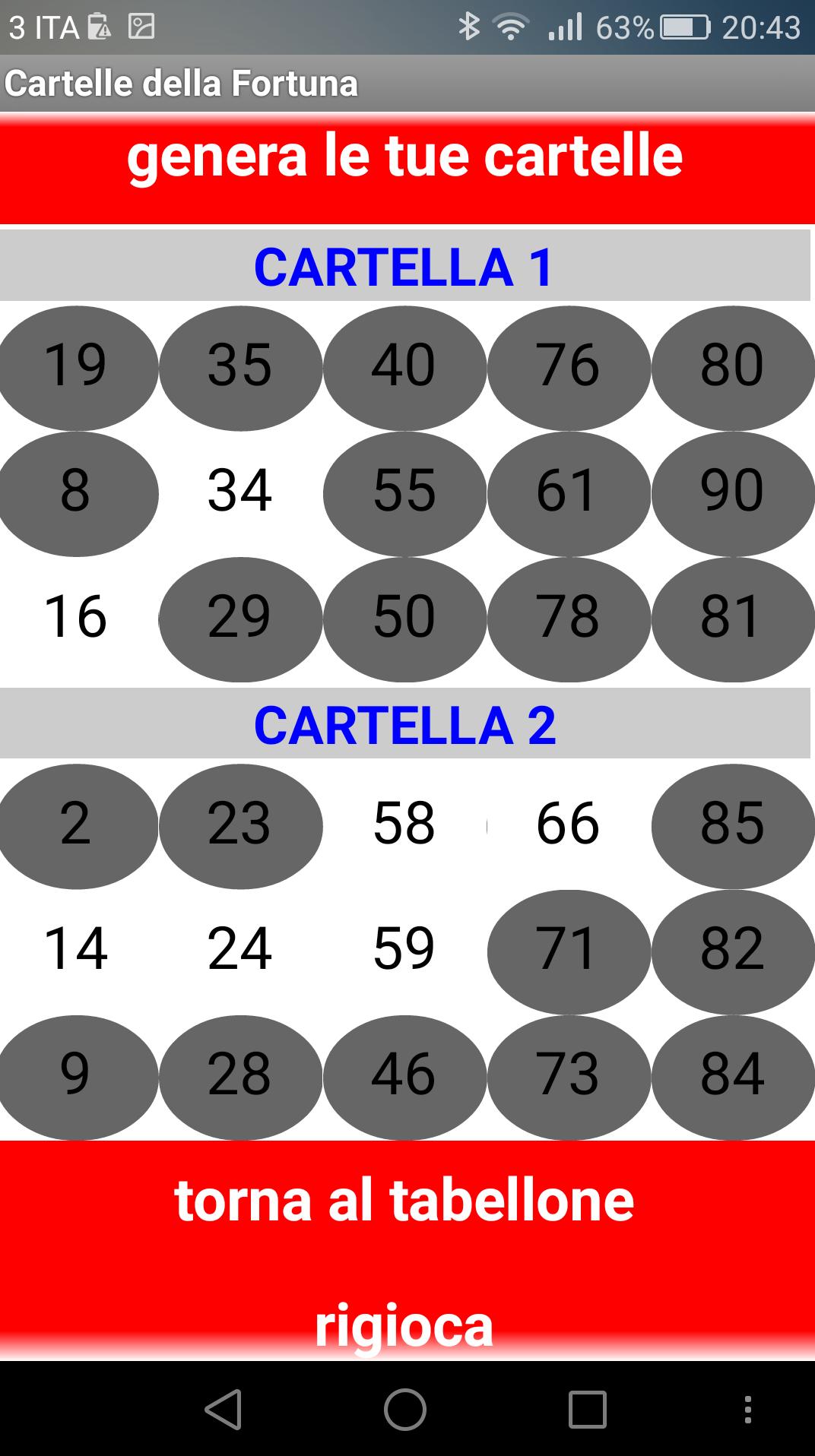 Tombola con cartelle e smorfia