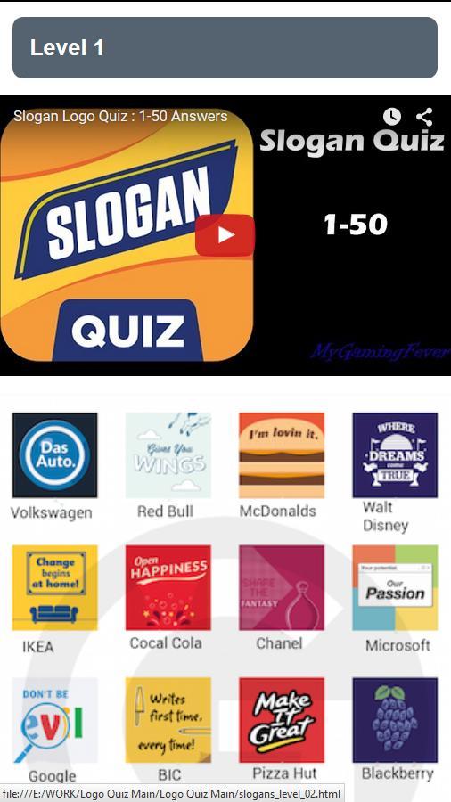 Answers Logo Quiz (Slogans)