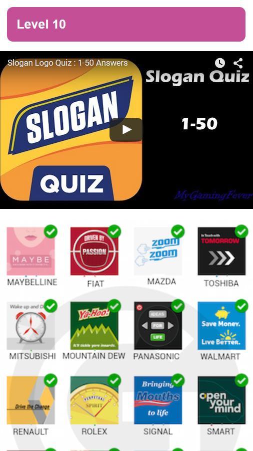 Answers Logo Quiz (Slogans)