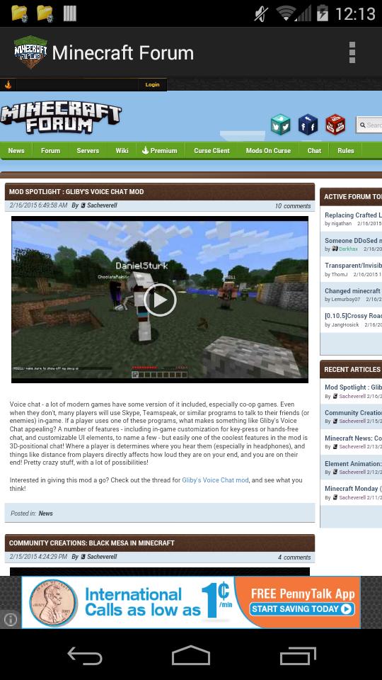 Browser For Minecraft Forums