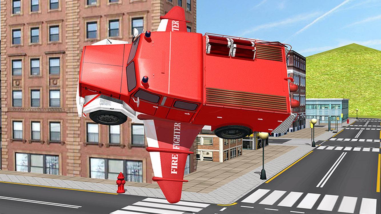 Flying Firetruck City Pilot 3D