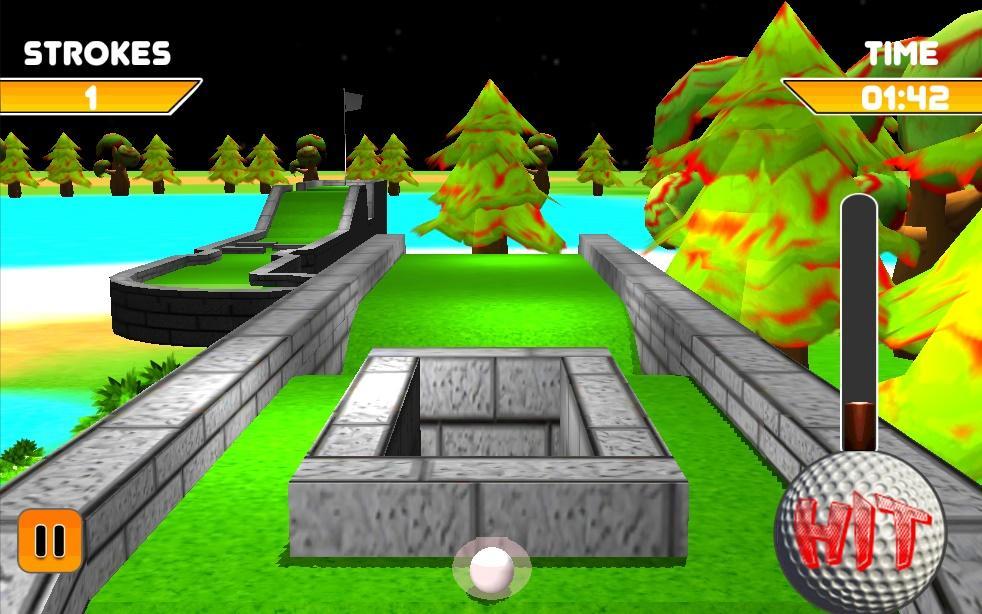 Cartoon Mini Golf Island Retro