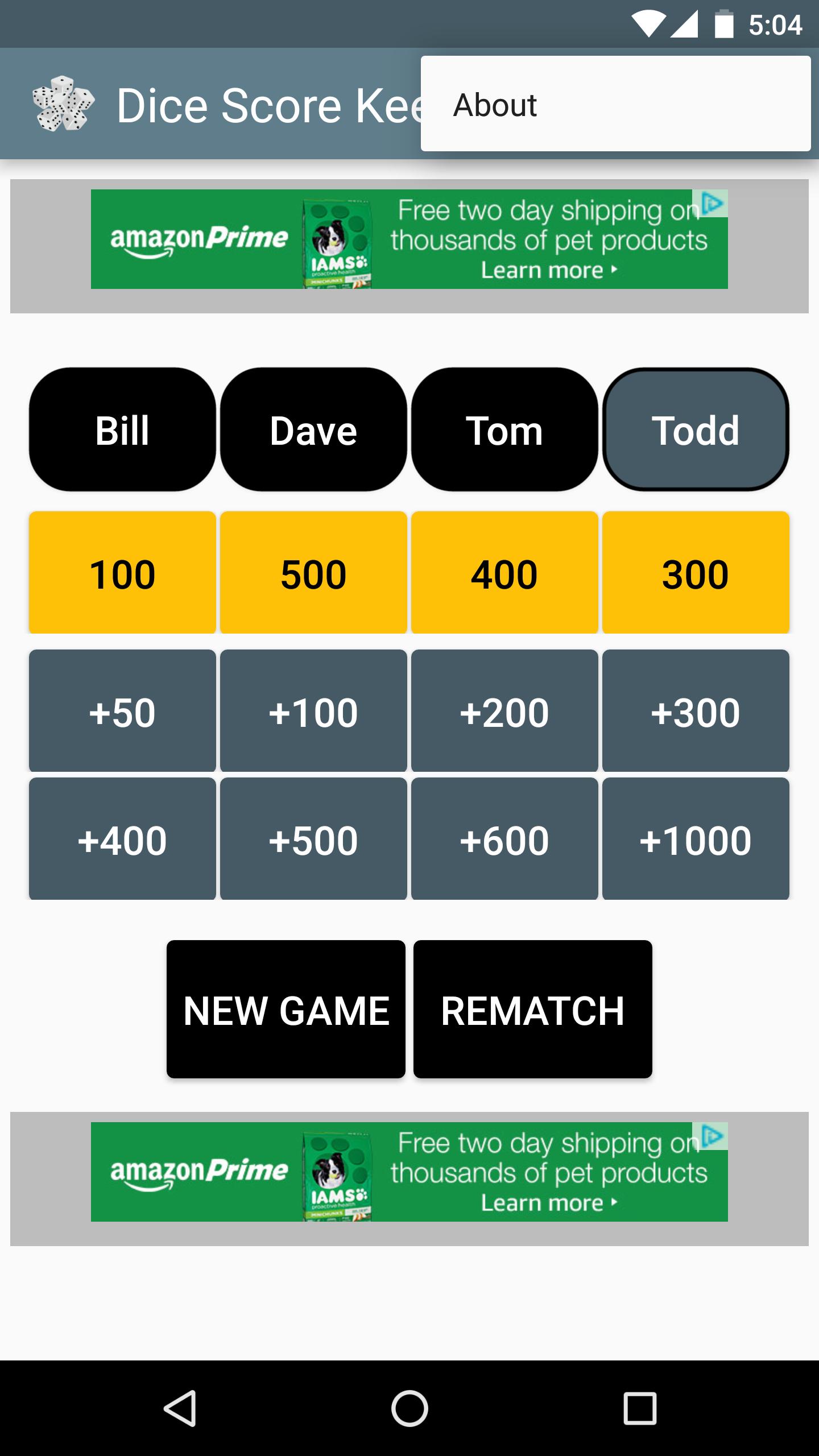 Dice Score Keeper