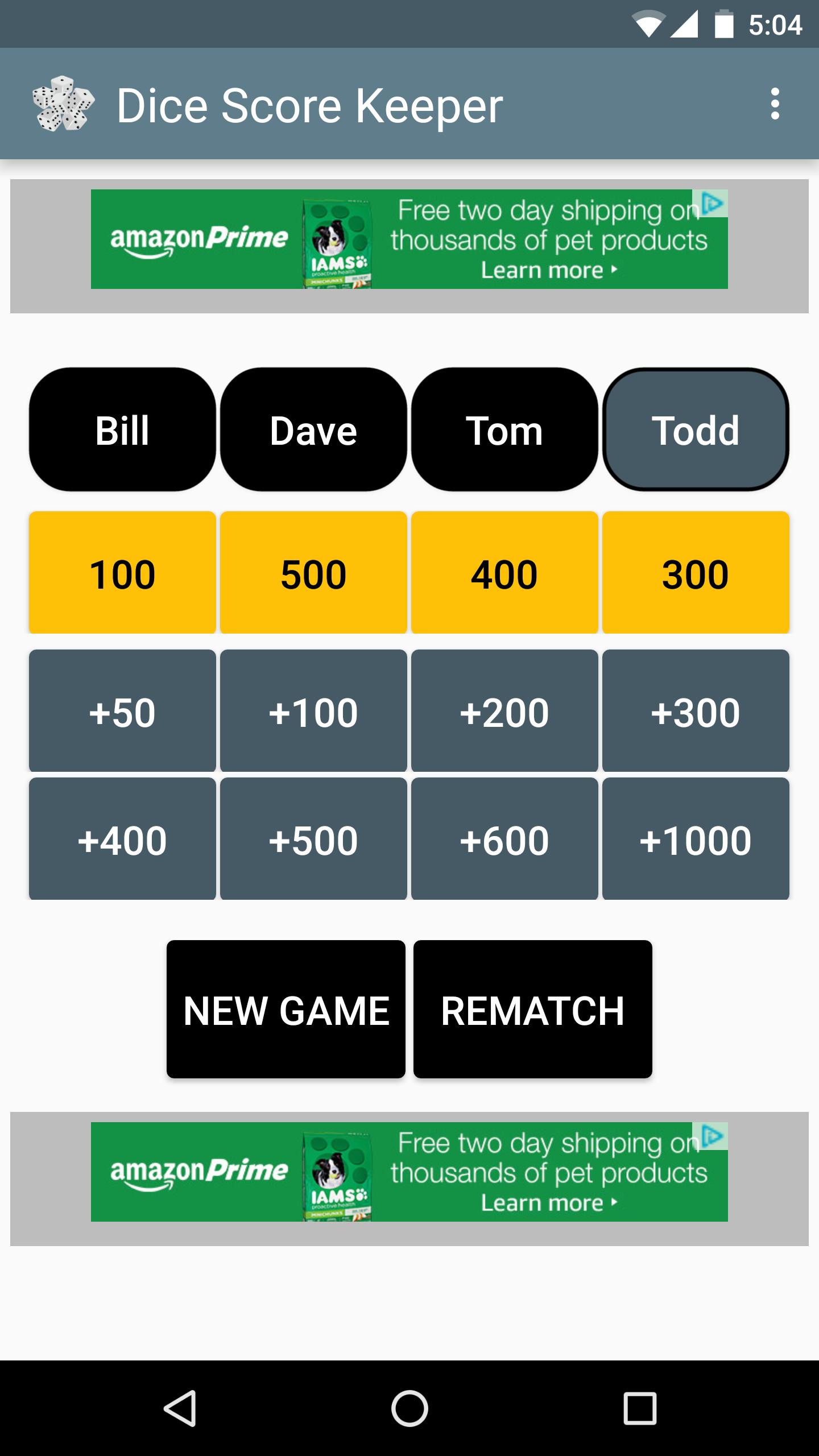 Dice Score Keeper