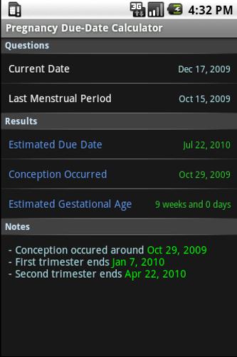 Pregnancy Due Dates Calculator