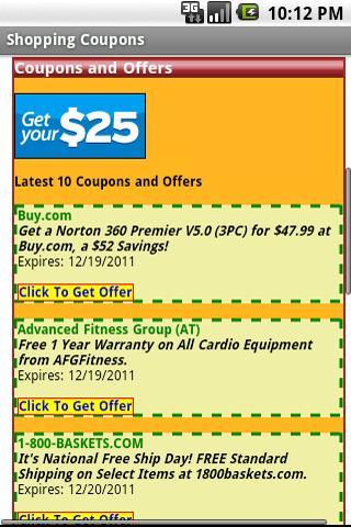 Shopping Coupons