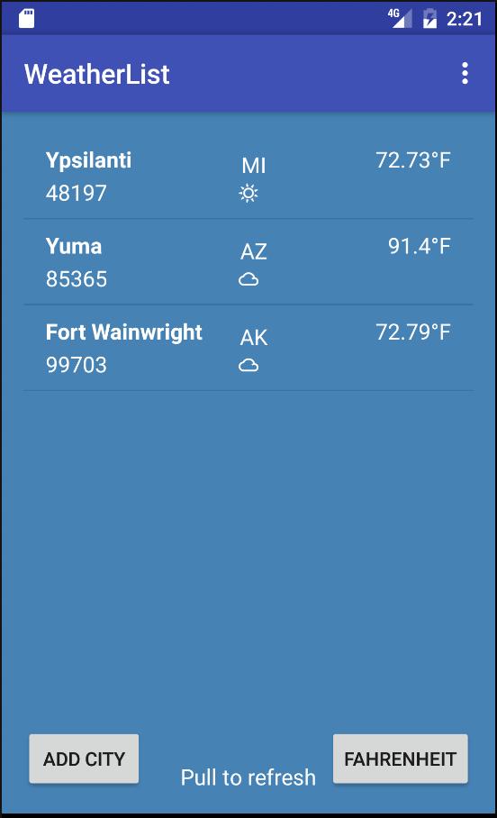 WeatherList