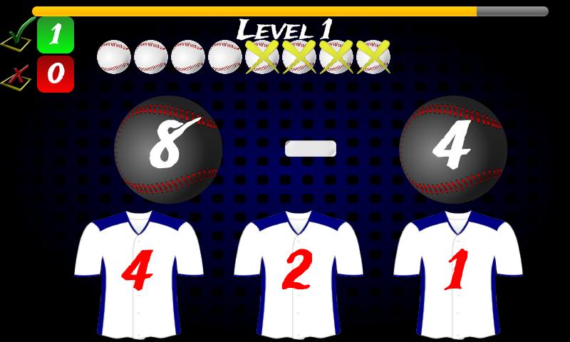 1st / 4th Grade Math Baseball