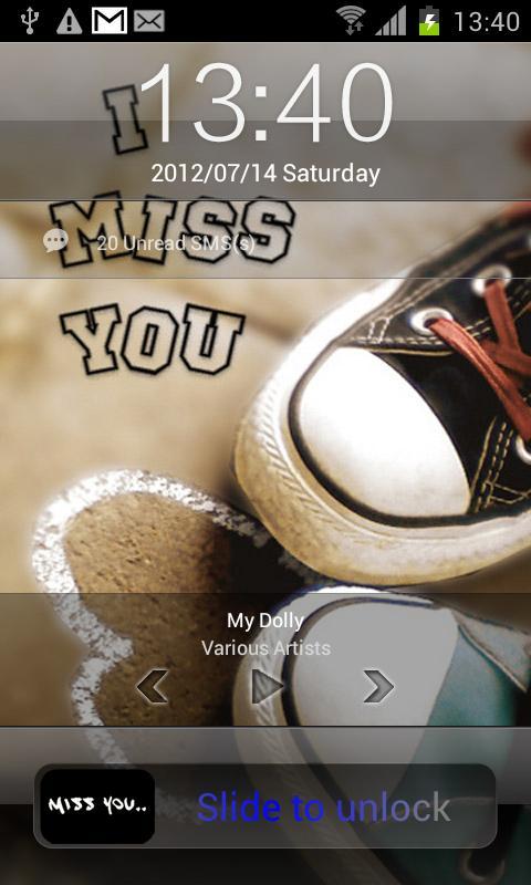 Miss you lock screen