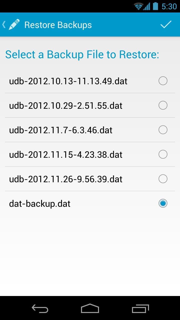 User Dictionary Backup