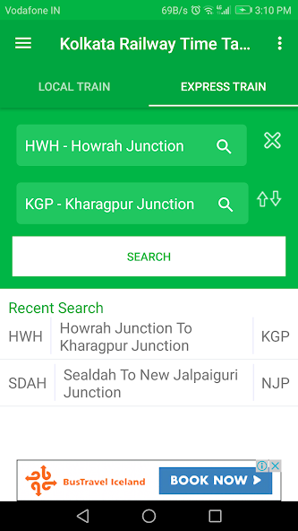 Kolkata SubUrban TimeTable