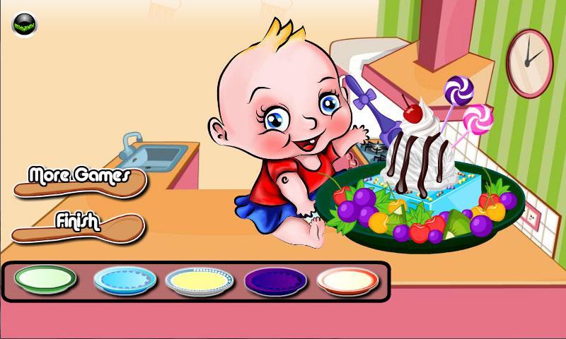 Newborn Baby Cooking Ice Cream