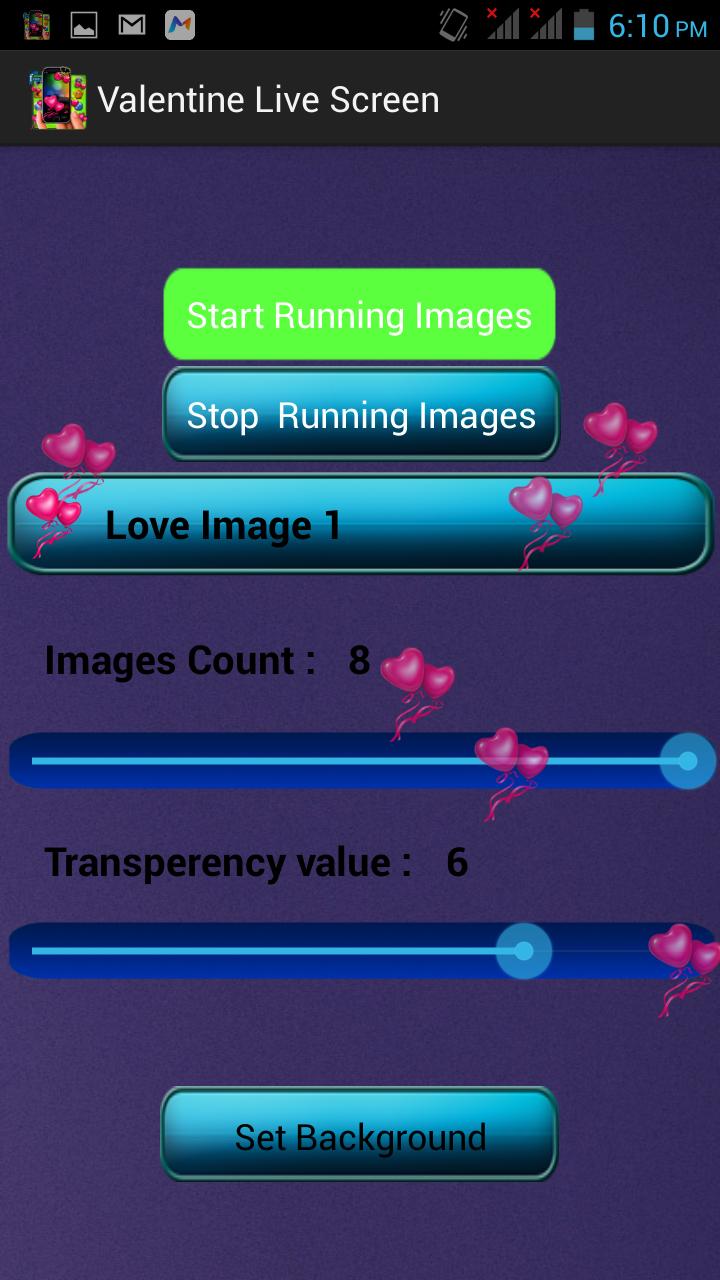 Valentine Live Screen