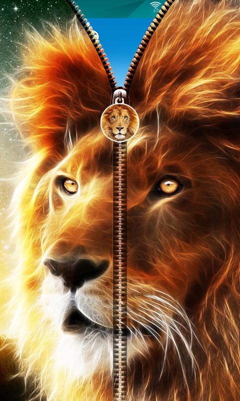 3D Lion Zipper UnLock