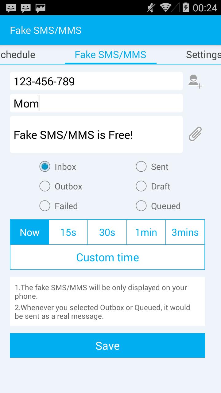 Fake SMS/MMS