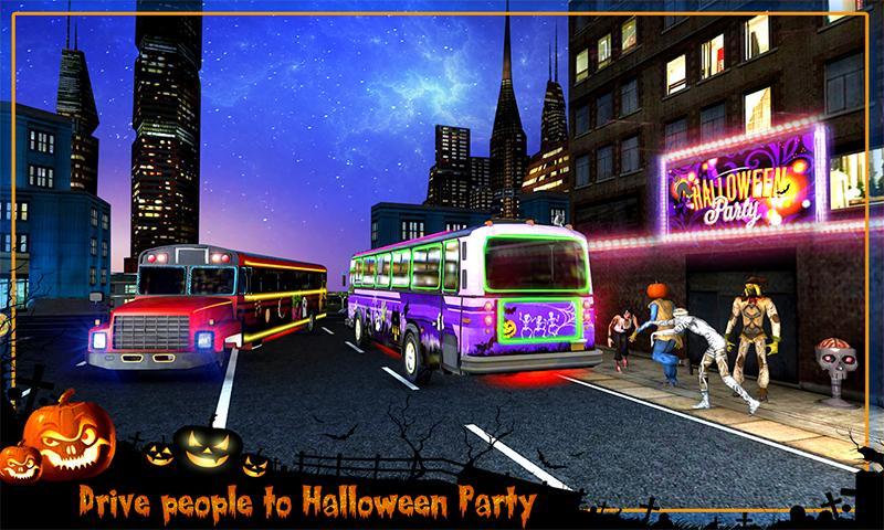 Halloween Party Bus Driver 3D