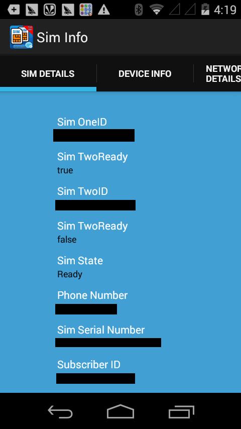 SIM Card Information