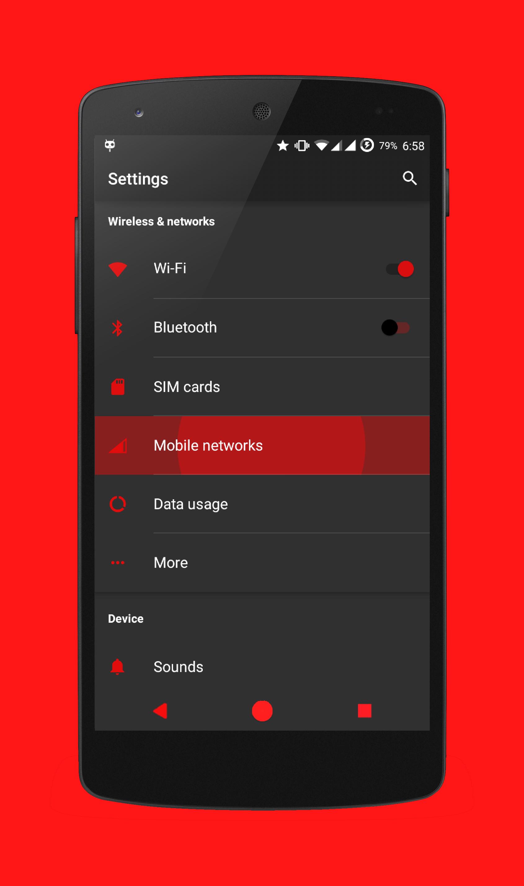 Red and Black CM12 Theme