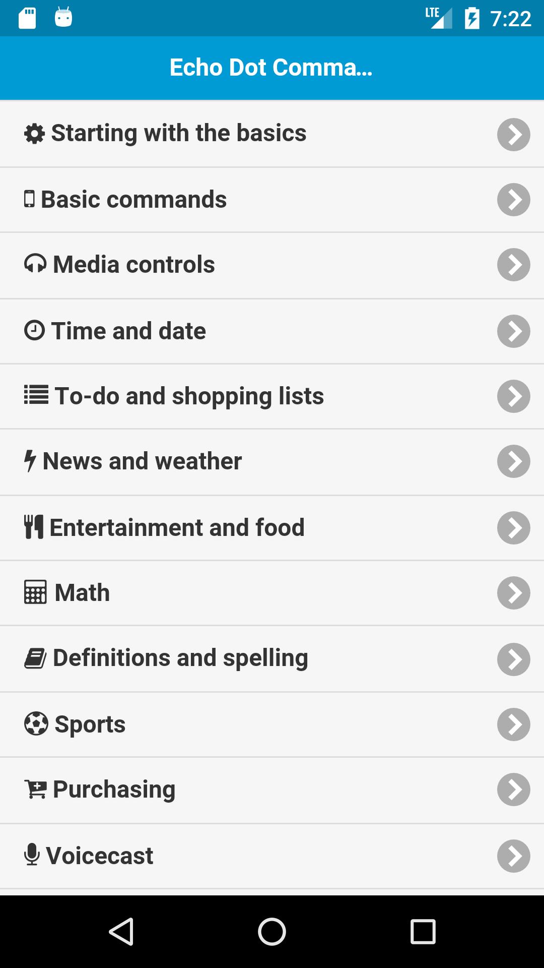 Commands for Echo Dot