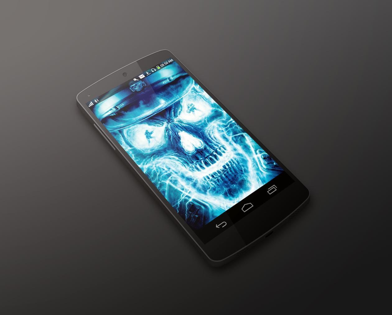 Neon Skull FBI Live Wallpaper