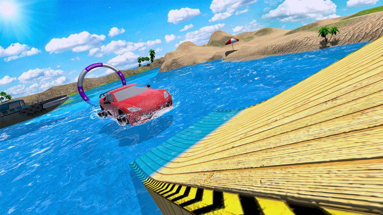 Water Surfer Car Stunts Racer