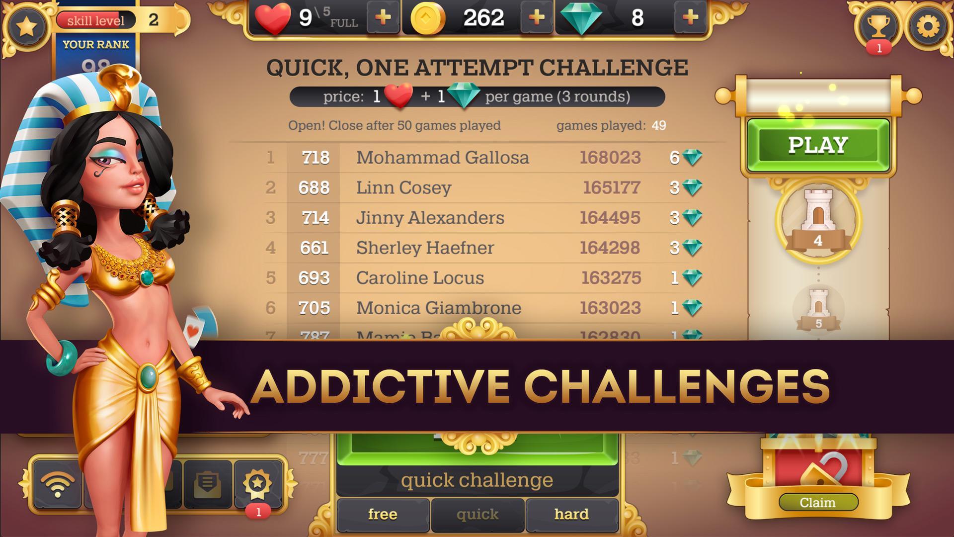 Cleopatra Solitaire TriPeaks