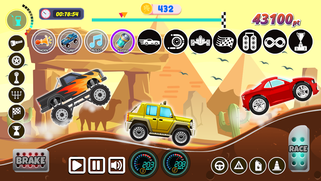 Kids Cars Hills Racing games