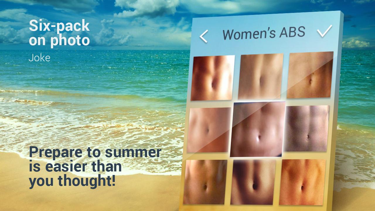 Six-pack on photo prank