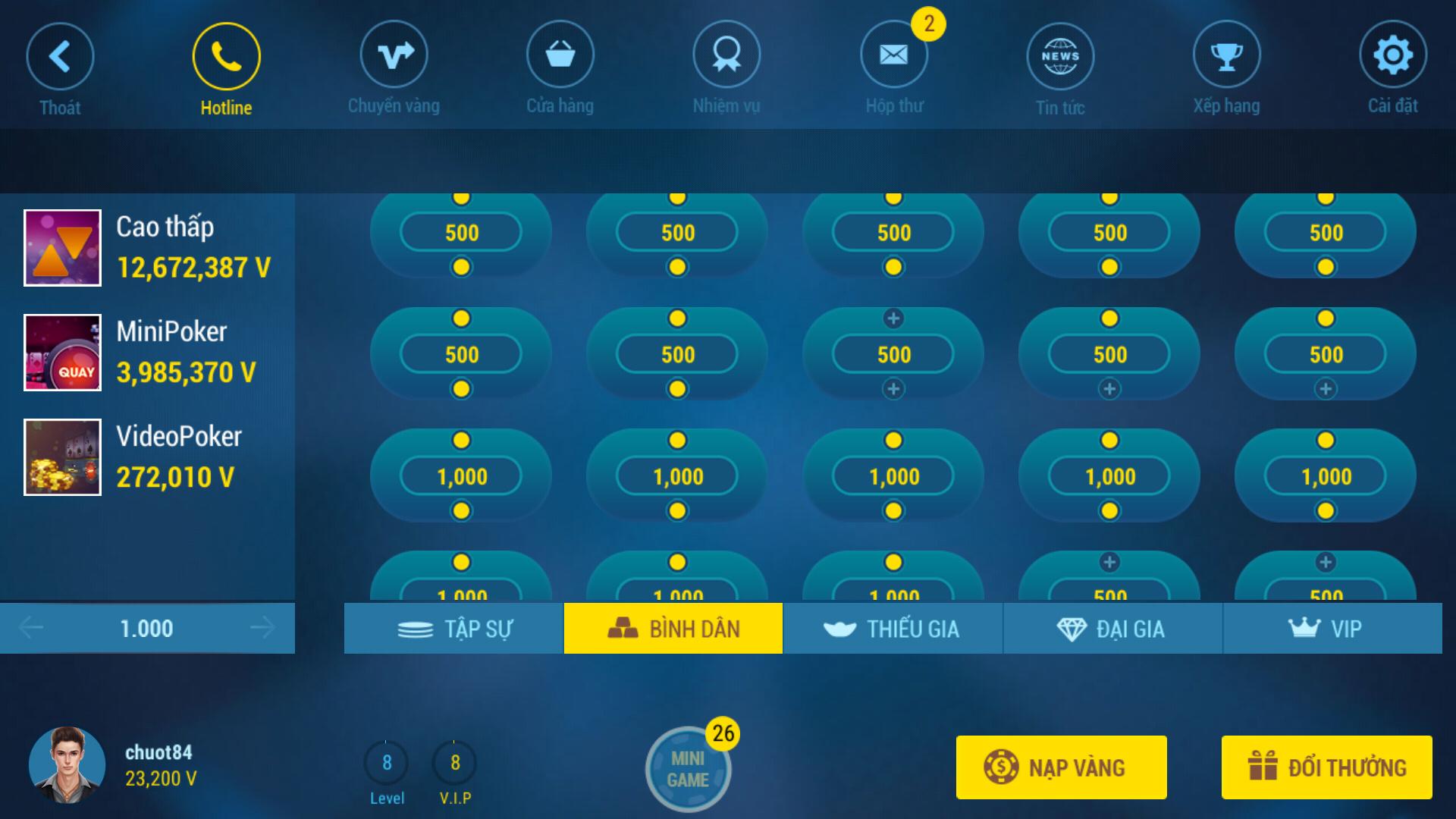 Game Bai doi thuong : Vip 86